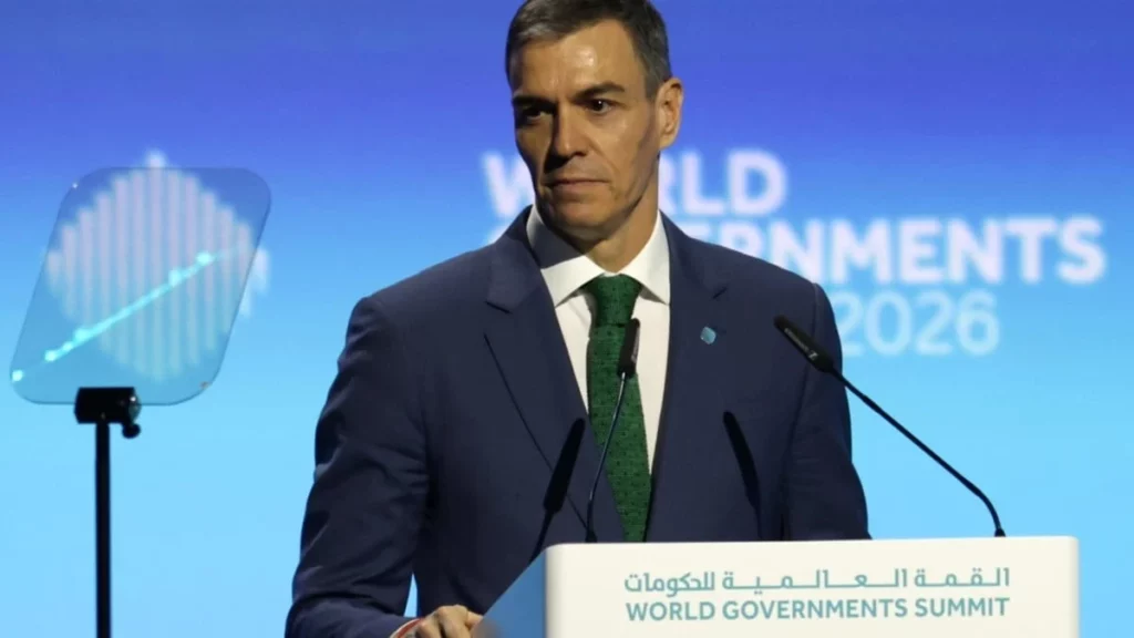 Pedro Sánchez en la Cumbre Mundial de Gobiernos en Dubái. Fuente: EFE